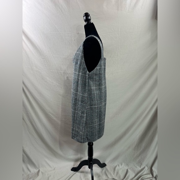 French Plaid Print Overall Dress Grey/Green - Picture 8 of 9